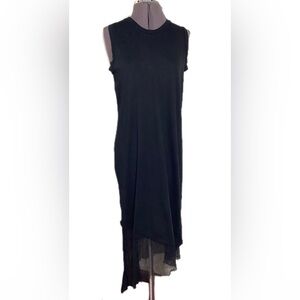 Q Dorit Sharon Mesh Hem Designer Midi Dress Size L